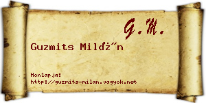Guzmits Milán névjegykártya